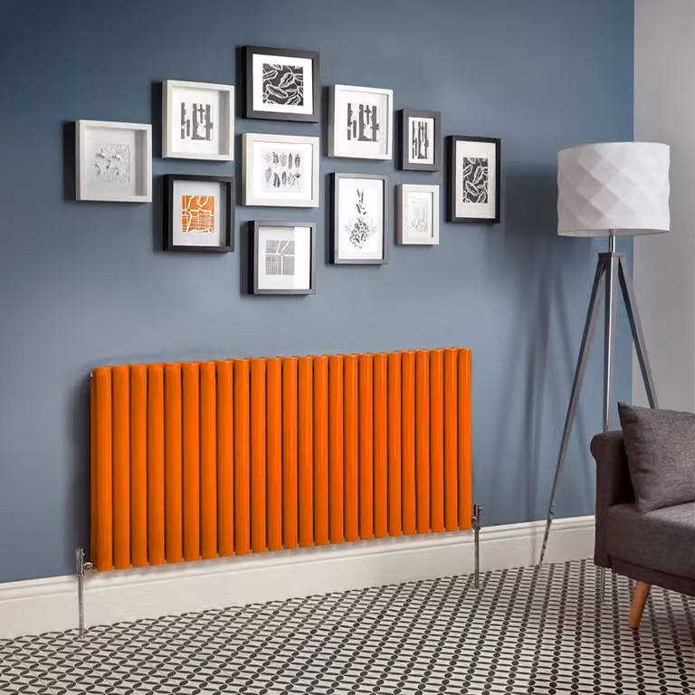 Radiatore di Design Orizzontale  Arancione (Sunset Arancione) -  635mm x 1416mm  - Pannello Doppio  - Revive