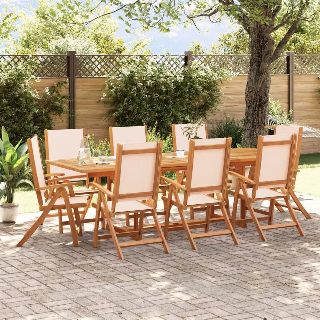 Maison Exclusive - Set da pranzo da giardino da 9 pezzi in legno massello di acacia e Textilene