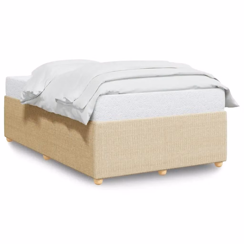 Giroletto vidaXL senza materasso in tessuto beige con struttura in legno e doghe piatte L/P: 120 x 190 cm – 2