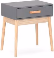 Comodino con un cassetto Yes Everyday Grigio L: 43 cm, P: 30 cm, H: 48 cm