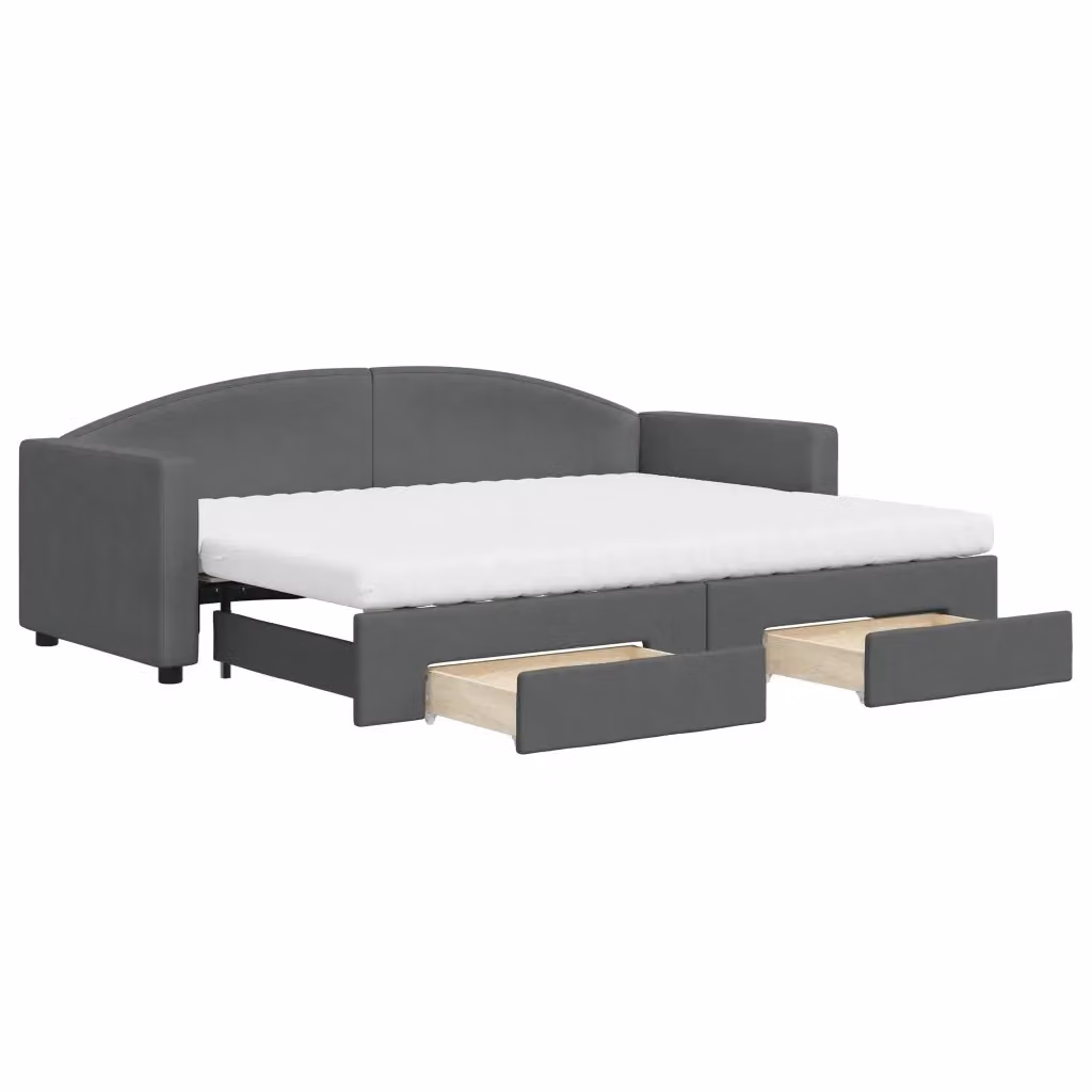 Divano Letto Estraibile con Cassetti vidaXL Grigio Moderno per Soggiorno e Camera da Letto – 2