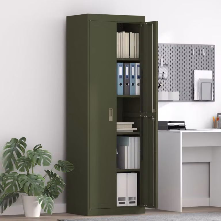 vidaXL Armadio Verde oliva 60 x 40 x 180 cm Acciaio
