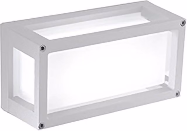 Lampada da Parete e Soffitto LED Zafferano Bianco, Design Minimalista in Alluminio e Vetro, IP54, Luce Bianca Calda 3000K, L/P/H: 25 x 12.2 x 9.5 cm
