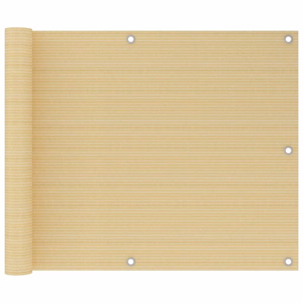 Schermo per balcone Living Store, color beige, 75x500 cm, realizzato in HDPE