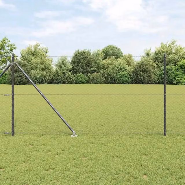 Recinzione esagonale Videx in acciaio rivestito in PVC con palo rotondo per installazione interrata, L: 25 m, H: 1 m – 1