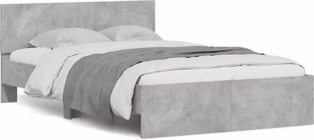 Letto con testiera, illuminazione LED e porta USB vidaXL, Grigio, L/P/H: 120 x 200 x 70 cm