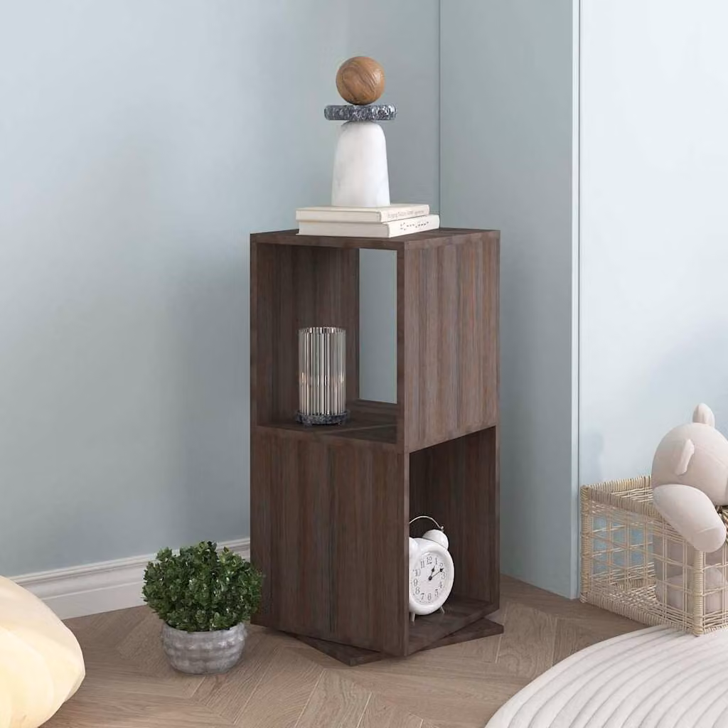 Armadietto Girevole Moderno vidaXL in MDF Grigio e Rovere, L/P/H: 34,5 x 34,5 x 75,5 cm