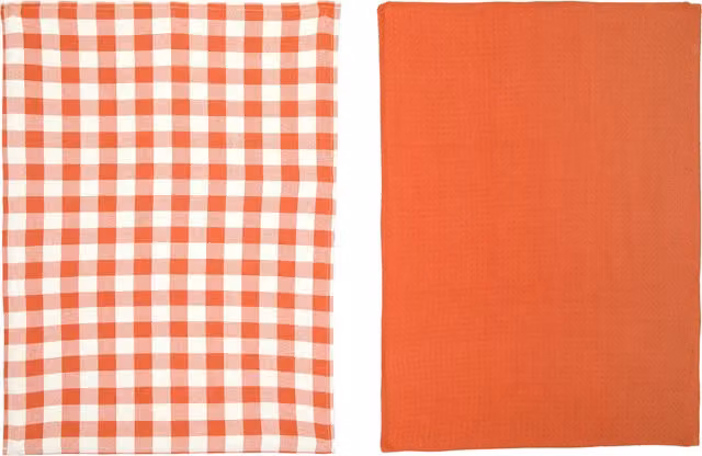 Set 2 strofinacci cucina 50x70 cm cotone ruggine