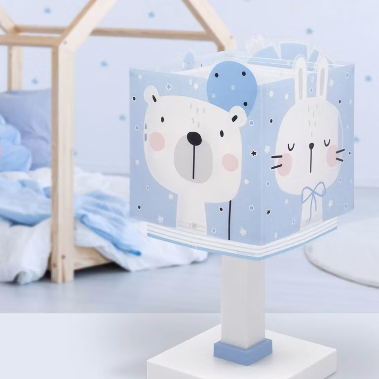 Dalber Lampada da tavolo Baby Jungle, Blu, Cameretta, Plastica, Lampada da tavolo