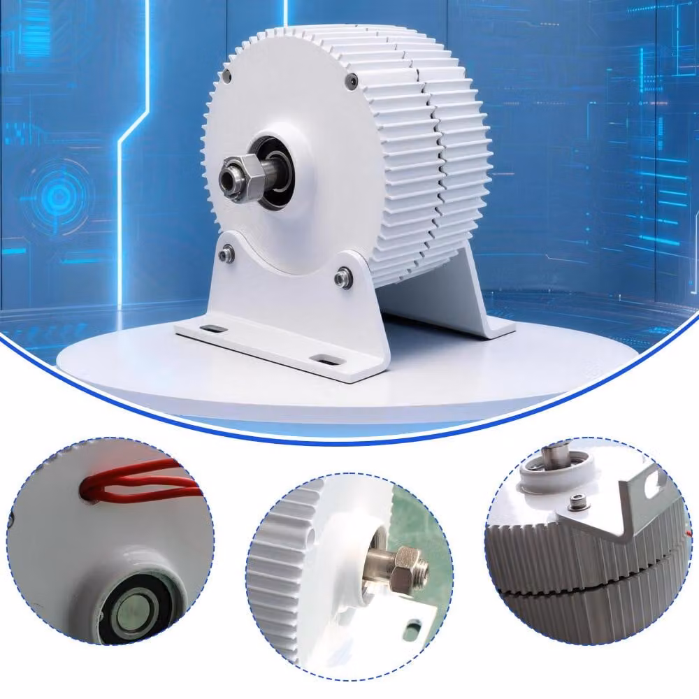 Generatore eolico da 2000W, modello base - 12 Volt - Alluminio - Adatto per energia idroelettrica ed eolica