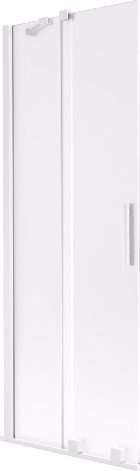 Mexen Velar paravento per vasca da bagno a 2 ante scorrevoli 75 x 150 cm, smerigliato, bianco - 896-075-000-31-20