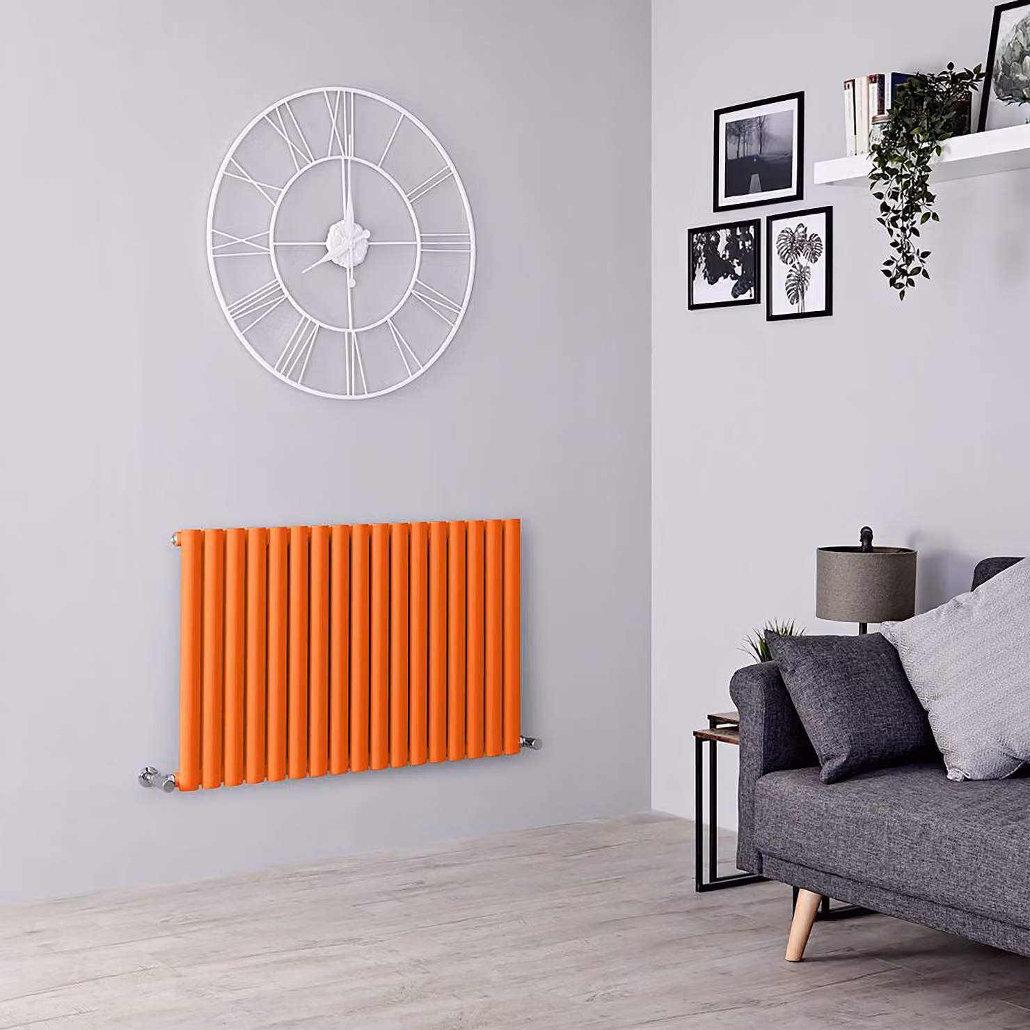 Radiatore di Design Orizzontale Rosa (Camellia Pink) - 600mm x 413mm - Pannello Singolo  - Revive