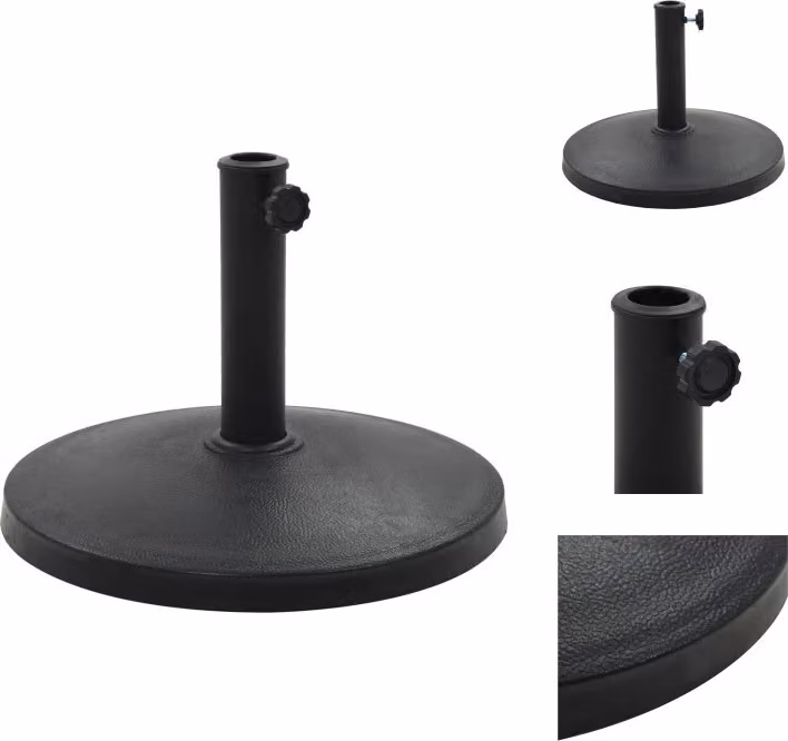 vidaXL Base per ombrellone rotonda 10 kg in poliresina nera - Supporto per ombrellone