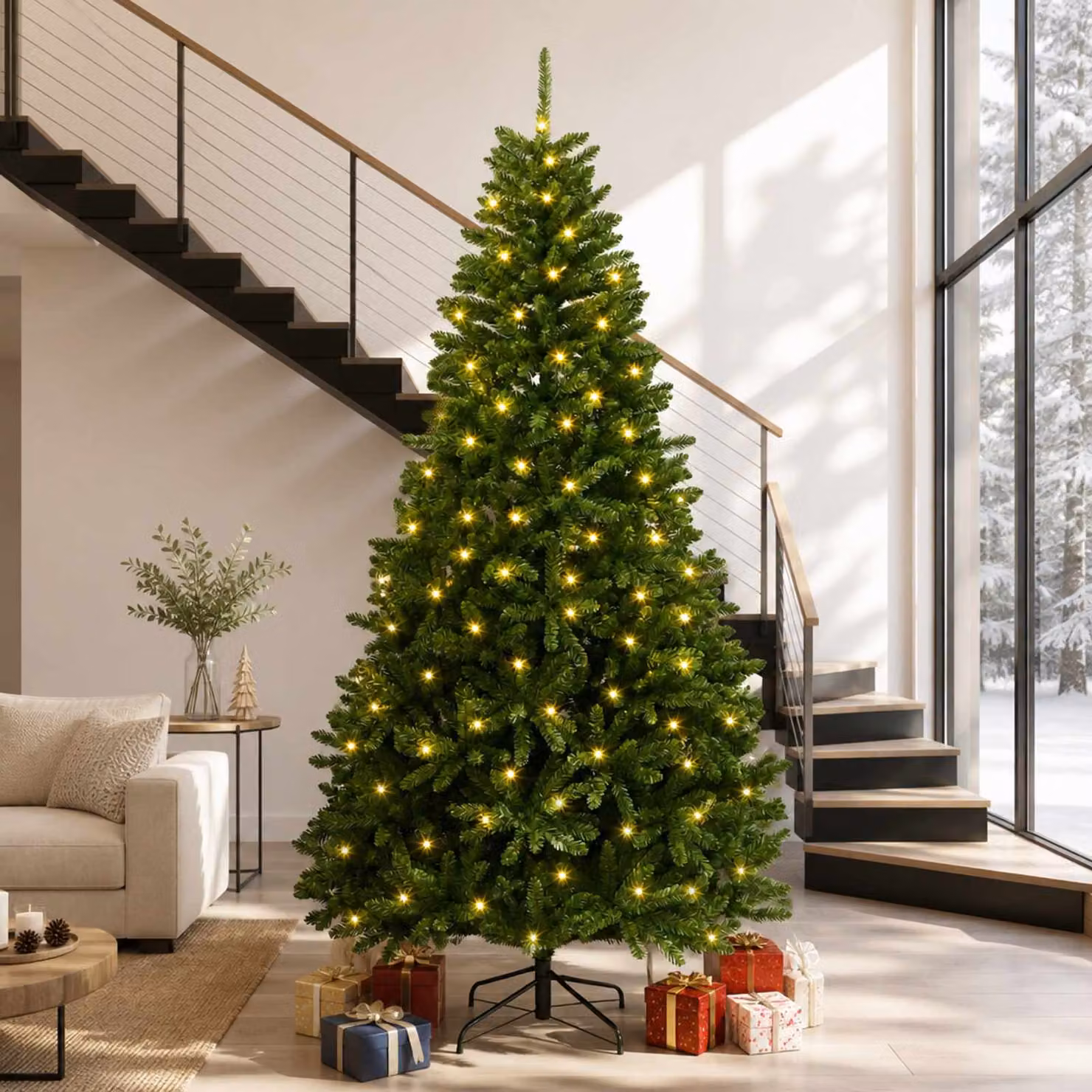 vidaXL Albero di Natale Artificiale con Rami Pieghevoli 300 cm