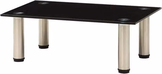 Organizzatore per cavi e dispositivi multimediali - Supporto per monitor - Piano del tavolo in vetro temperato - 40 x 35 x 17 cm - Nero