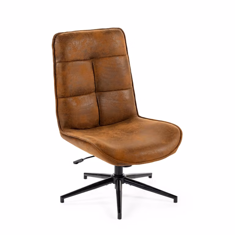 Meubles Cosy Poltrona relax reclinabile effetto pelle scamosciata con rotazione a 360° – CHARLOTTE