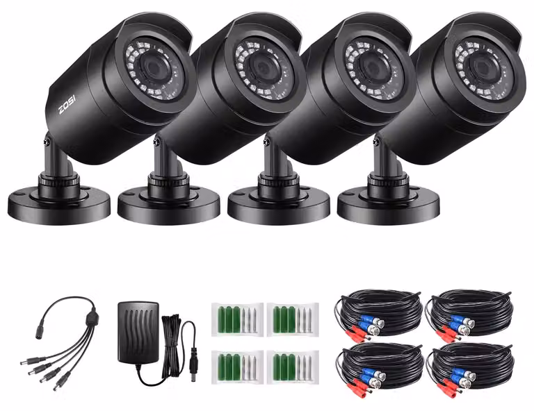 Telecamera di sicurezza, risoluzione 1080P, visione notturna fino a 24 metri, confezione da 4, confezione da 4