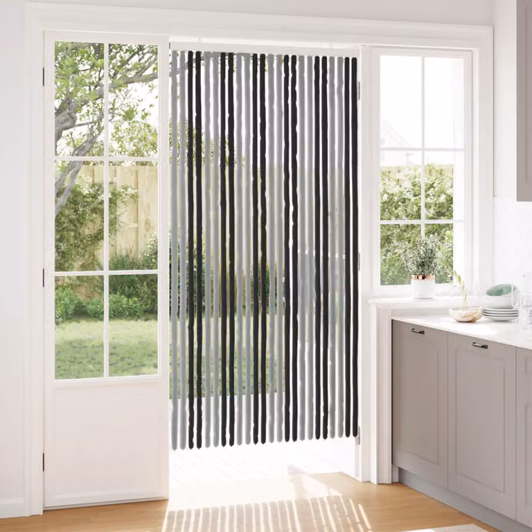 vidaXL Tenda per insetti in chenille Grigio e Nero 100 x 200 cm