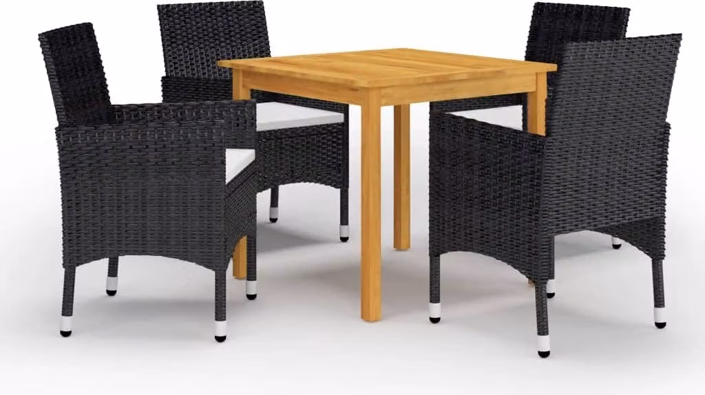 Maison Exclusive - Set da pranzo da giardino 5 pezzi nero
