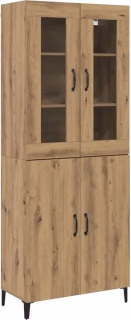 Credenza 2 pz | Madia | Buffet da pranzo | Armadio da pranzo Rovere artigianale Legno multistrato