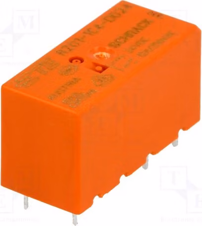 1 relè: elettromagnetico, 12A/250VAC. Bobina: 24VDC, 12A, codice prodotto 1-1415899-1. Tipo: elettromeccanico