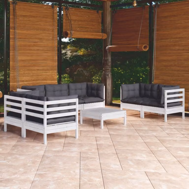 Maison Exclusive - Set Salotto da Giardino con Cuscini 8 pz Legno Massello di Pino