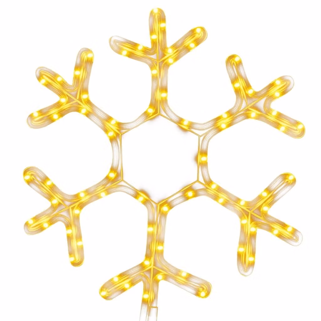 Figura Natalizia Fiocco di Neve con 72 LED Bianco Caldo 38x37cm