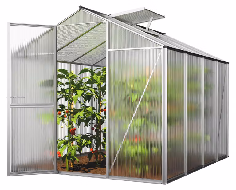 Serra GFP ECO 4 telaio in alluminio 192 x 256 cm, lastre a doppia parete di 6 mm