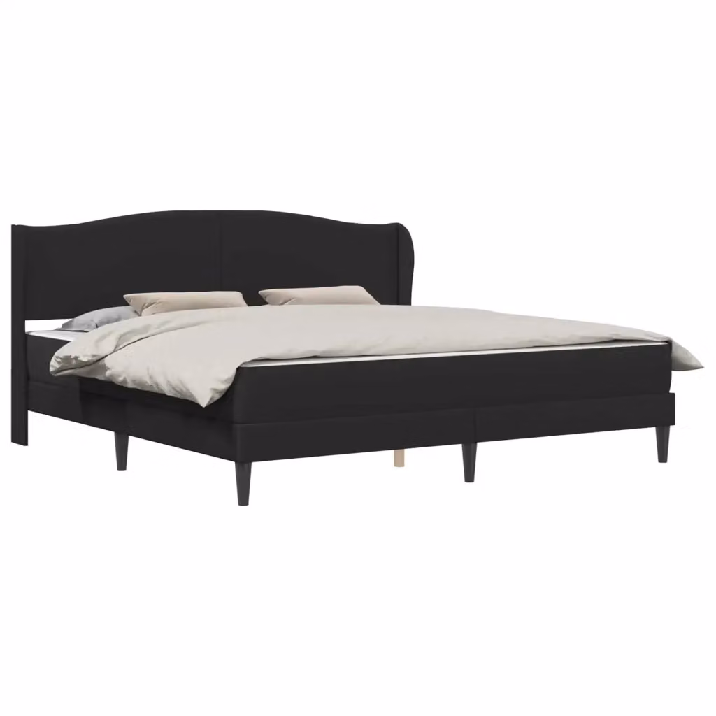 Struttura letto con testiera vidaXL in similpelle nera, L/P/H: 180 x 200 x 101 cm – 2