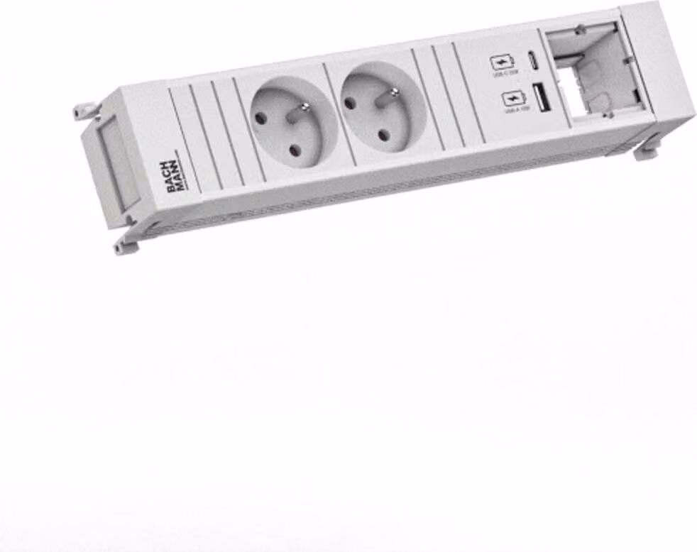 Bachmann Telaio Di Alimentazione 2Xute 1Xcm 1Xusb A/C 22W 0,2M Gst18