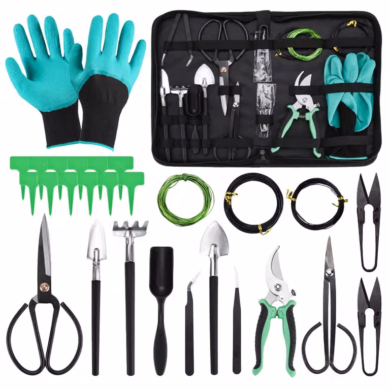 Omgoods - Set di strumenti per bonsai - Set da giardinaggio da 28 pezzi per la cura professionale