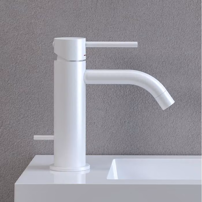Miscelatore monocomando per lavabo Kronenbach Lima 2.0, finitura bianca