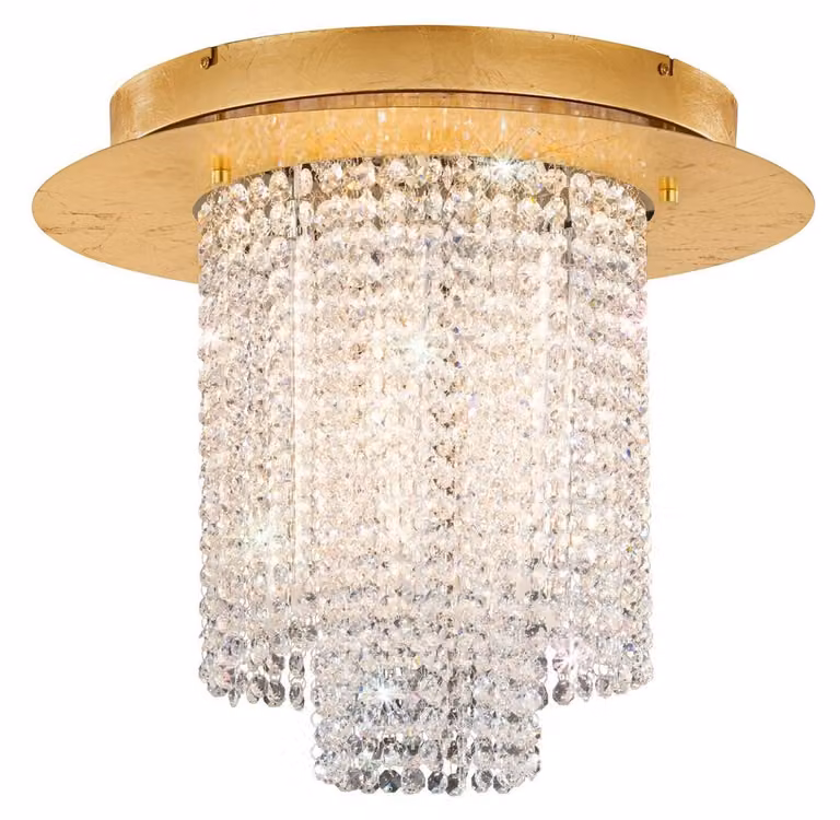 Plafoniera in cristallo LED Vilalones a 10 luci color oro, trasparente