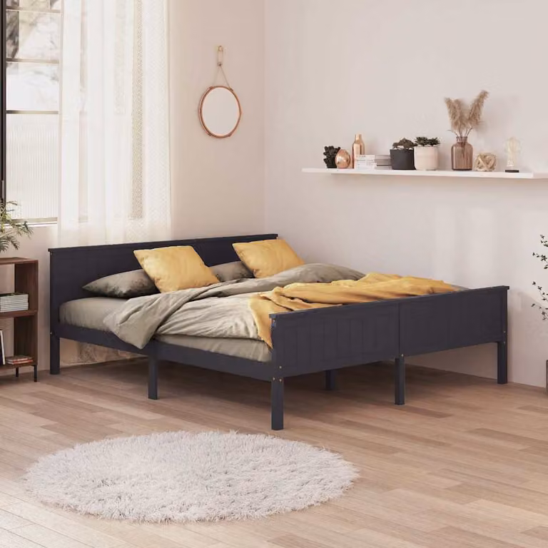 Giroletto vidaXL in legno massello di pino grigio 200x200 cm