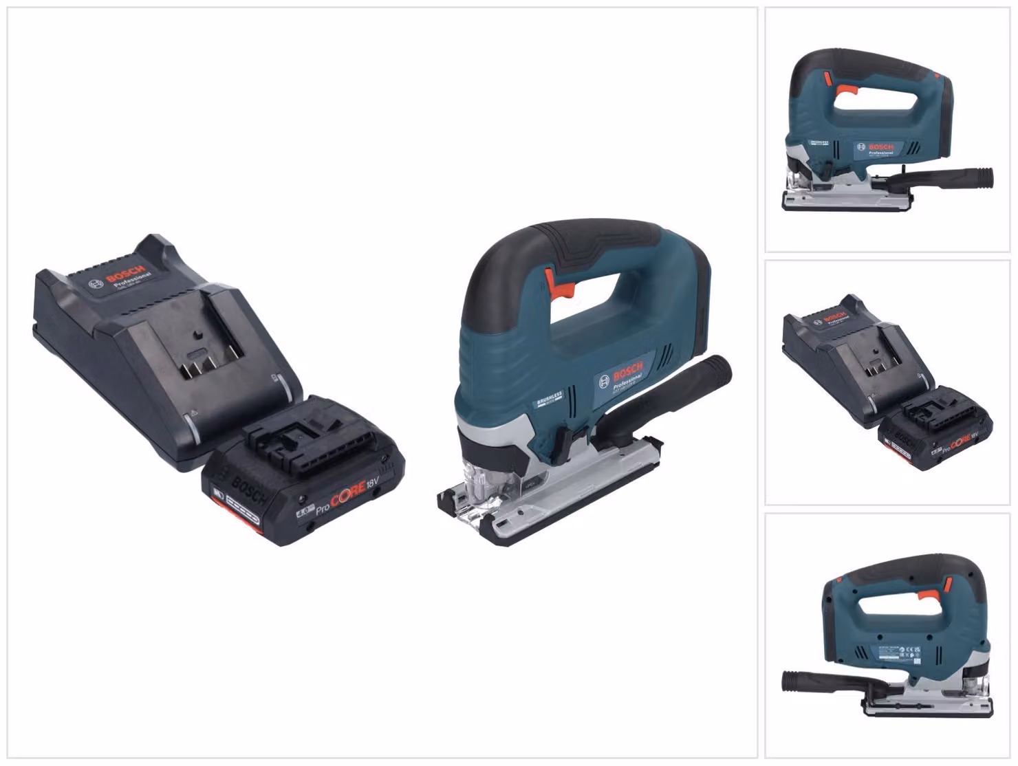 Seghetto alternativo a batteria Bosch GST 18V-125 B Professional 18 V 125 mm Brushless + 1x batteria ProCORE da 4,0 Ah + caricabatterie