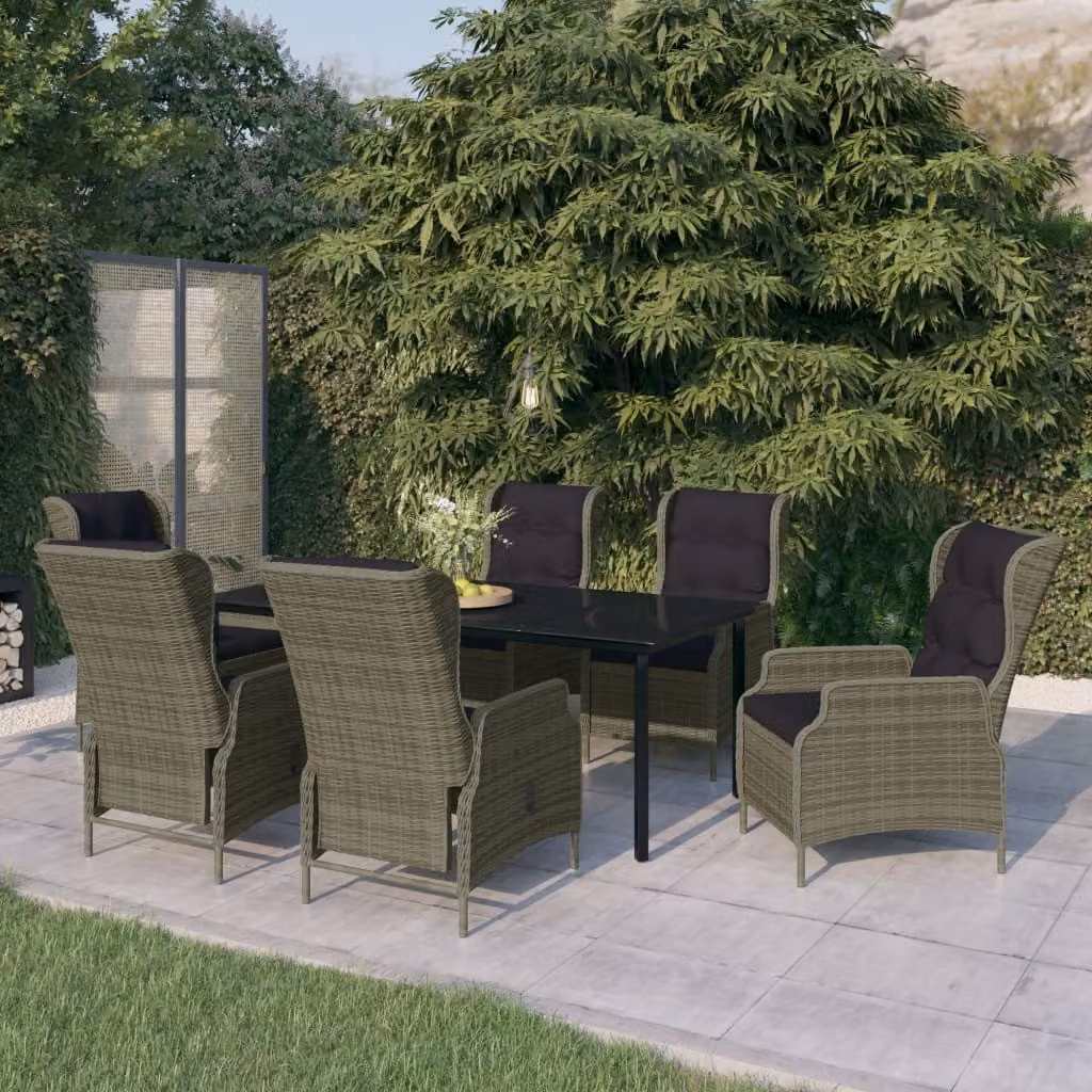 Maison Exclusive - Set da pranzo da giardino, 7 pezzi, marrone