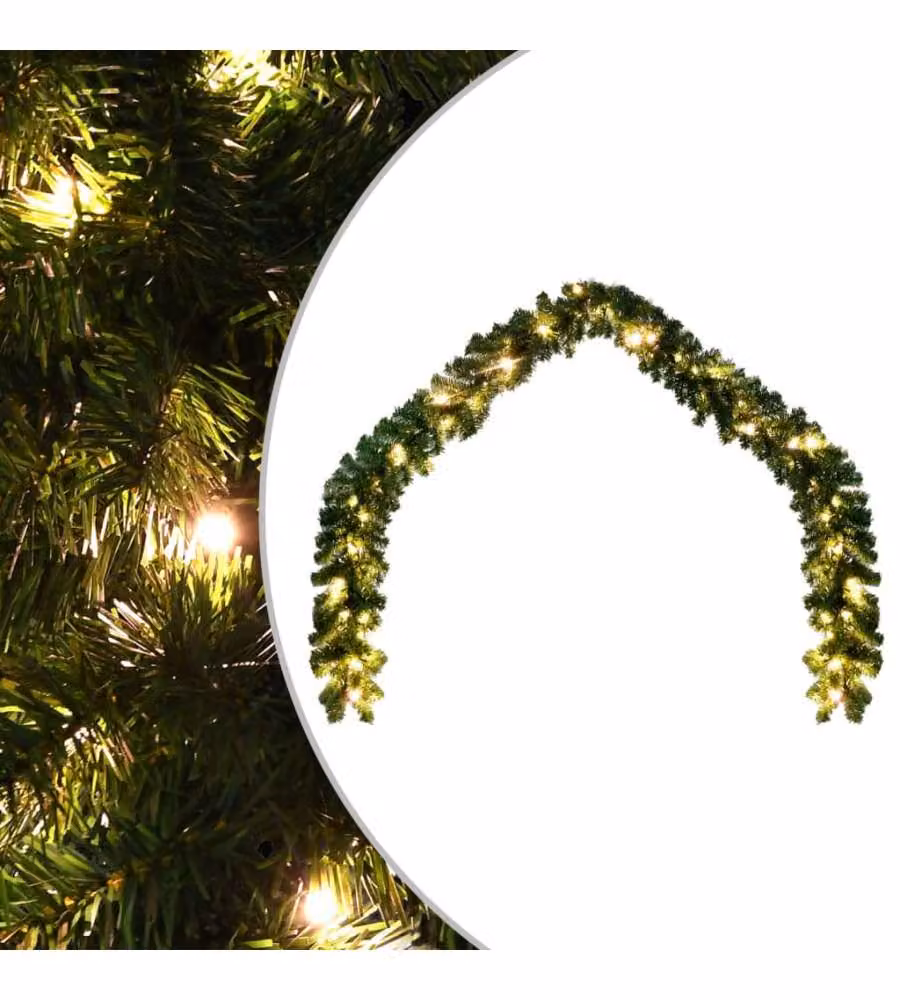 Ghirlanda Natalizia con Luci LED Warm White verde vidaXL – 2