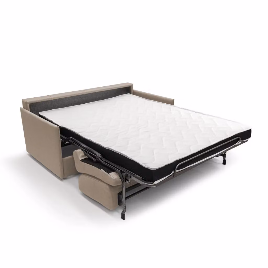 Evans Divano letto matrimoniale in tessuto impermeabile beige L: 189 cm, Materasso: 160 x 200 cm – 2