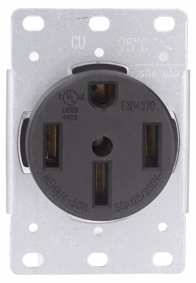 Prese industriali NEMA 14-50R, standard americano, con 4 fori, 50 A, 125 V/250 V