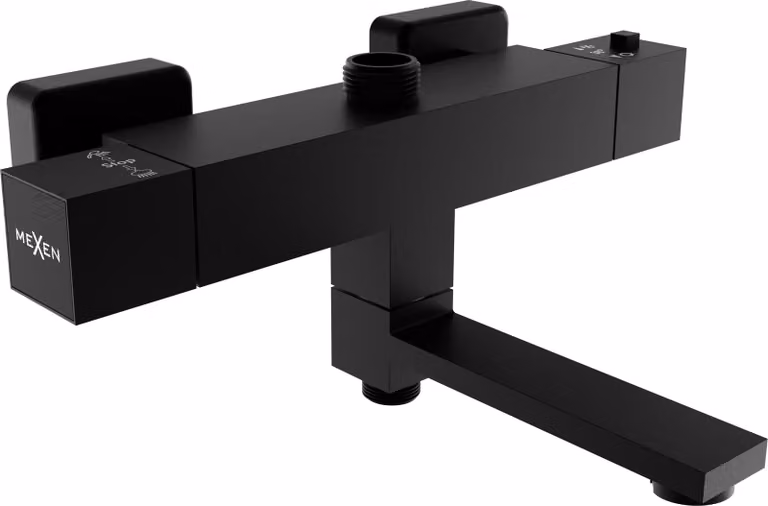 Mexen Cube rubinetteria termostatica per vasca-doccia, nero - 77910-70