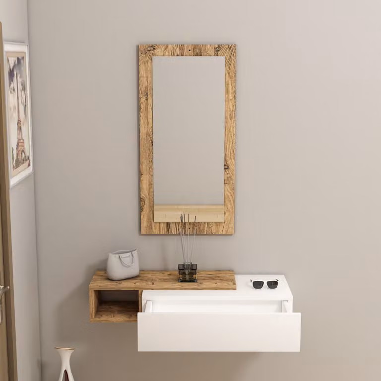 Skye Decor, Vien - Pino Atlantico, Bianco, Credenza, Pino Atlantico, Pannelli rivestiti al 100 % di melamina, 82 x 29,6 x 15,8 cm