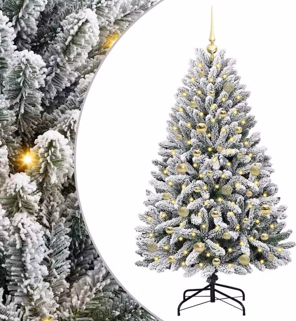 Albero di Natale artificiale con 150 LED Verde e Bianco 150 cm