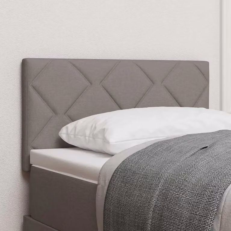 Testiera per letto moderna vidaXL in tessuto e legno con design geometrico disponibile in beige o grigio