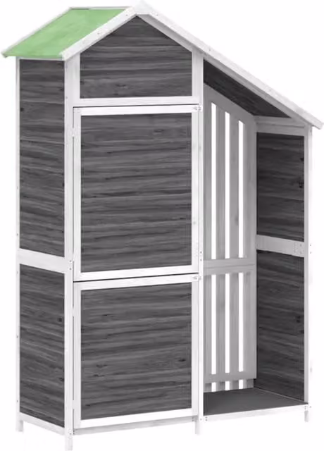 Rimessa da Giardino Grigia 120x53,5x170 cm Legno Massello Pino CFW8171168