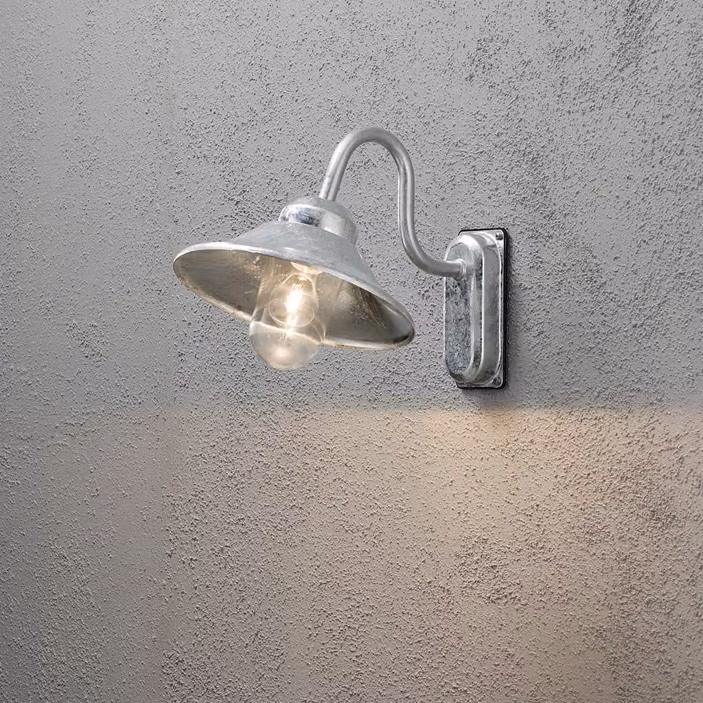 Konstsmide Vega Applique in acciaio zincato, con vetro trasparente