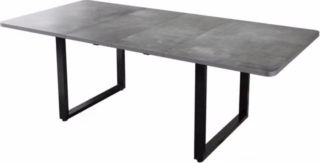 Tavolo da pranzo allungabile 140-180-220x80 cm, MDF, gambe in metallo, per 6-10 persone, colore grigio