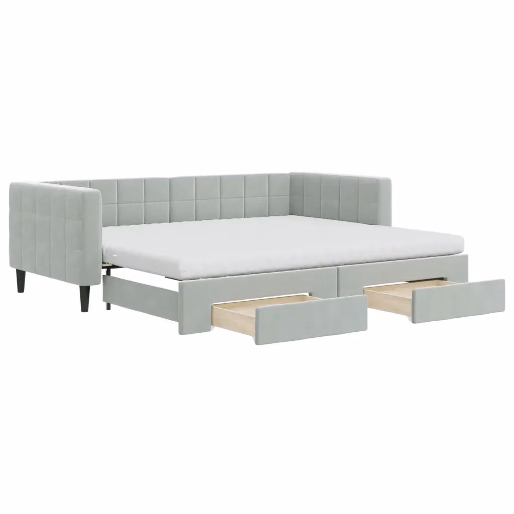 Divano Letto Moderno vidaXL Grigio con Struttura Imbottita per Soggiorno e Camera da Letto – 2