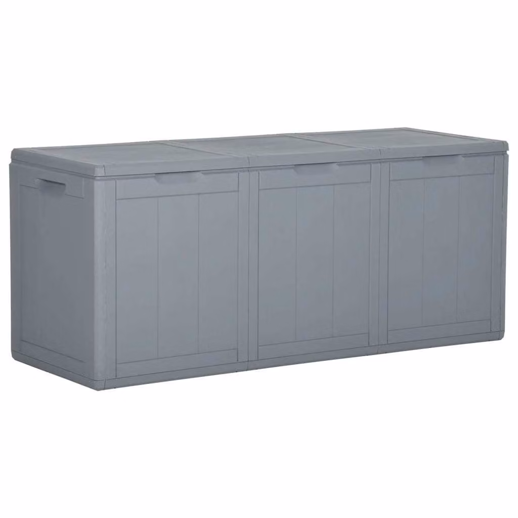 Baule da Giardino 270 L Grigio Aspetto legno in PP