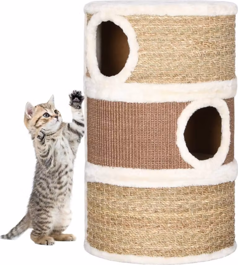 The Living Store Cilindro tiragraffi per gatti da 60 cm in erba di mare