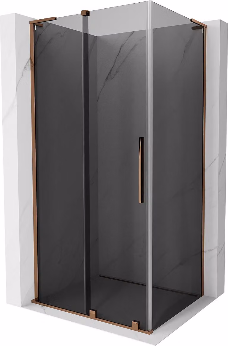 Mexen Velar L cabina doccia scorrevole 90 x 110 cm, grafite, oro rosa - 871-090-110-43-60